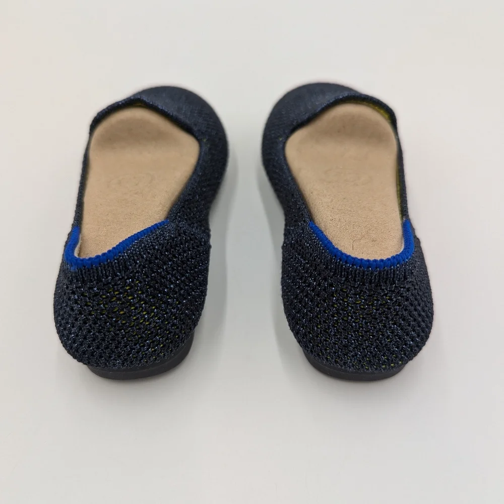 Rothy’s Night Sparkle Loafer Navy Blue Metallic Slip On Kids Shoes Girls Size 10